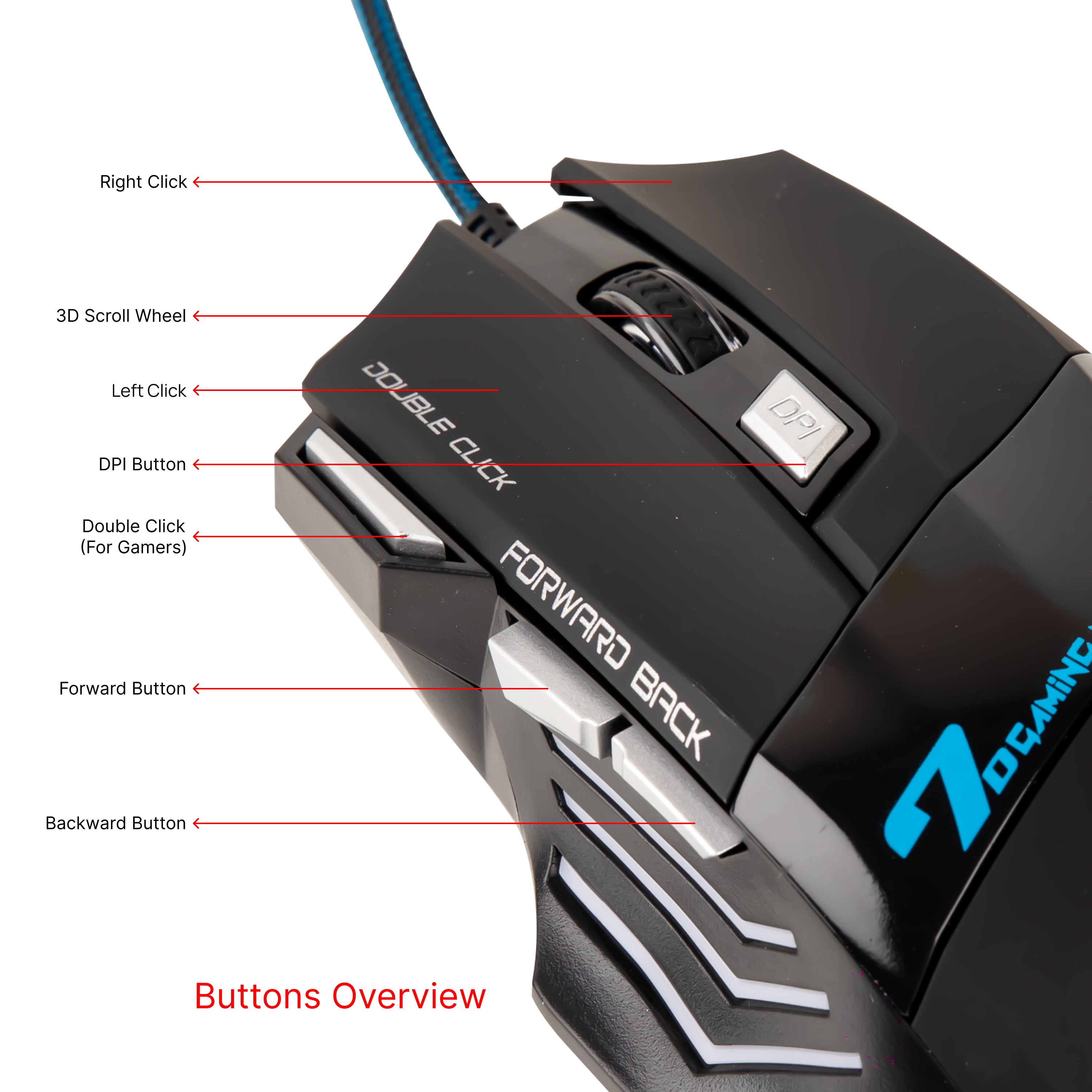 USB WIRED GAMING MOUSE PWX-RAPIDWAVE-U30