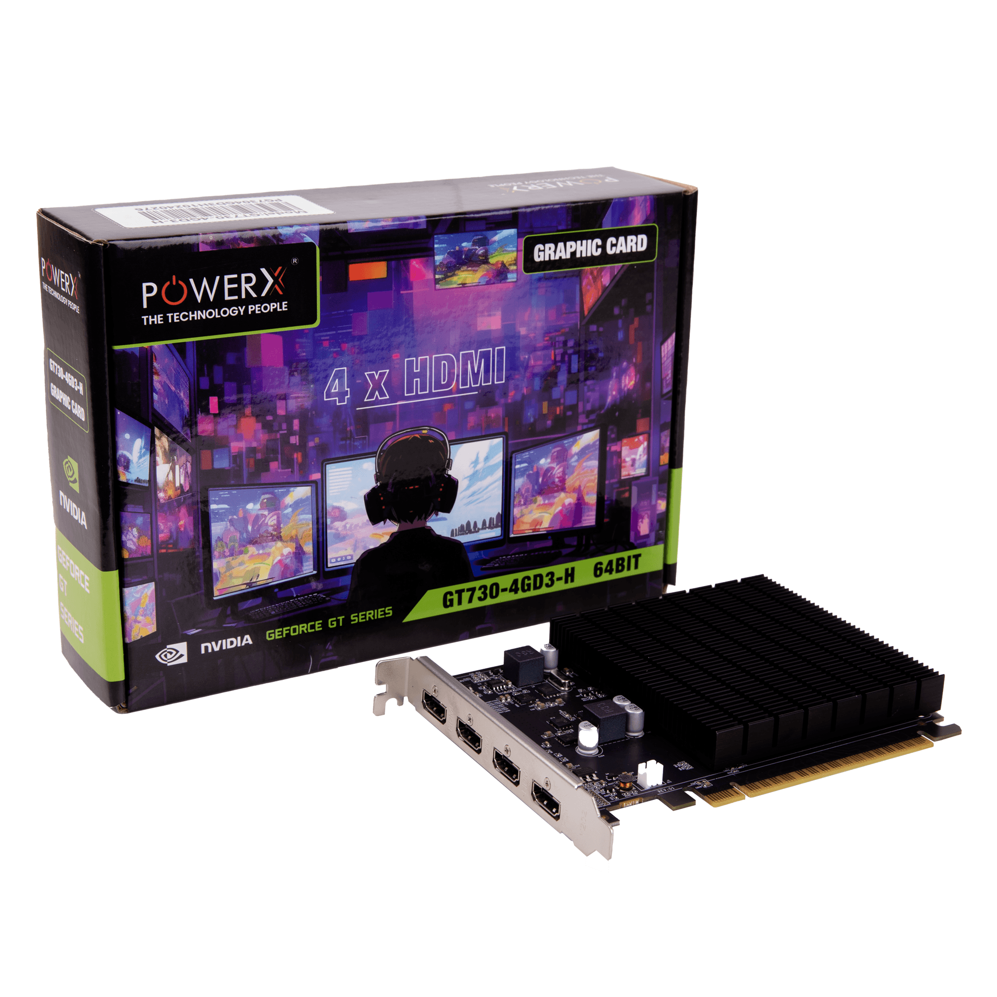 GT730 - 4GD3 - H 4HDMI GRAPHIC CARD - PowerX - The Technology People