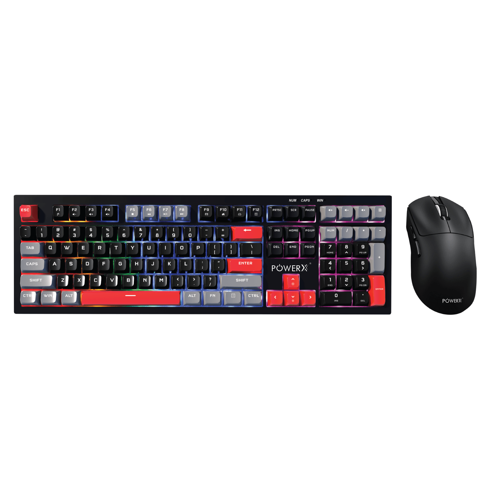 PWX - ULTRAKEYS 108 COMBO BLACK RED WIRELESS COMBO - PowerX - The Technology People