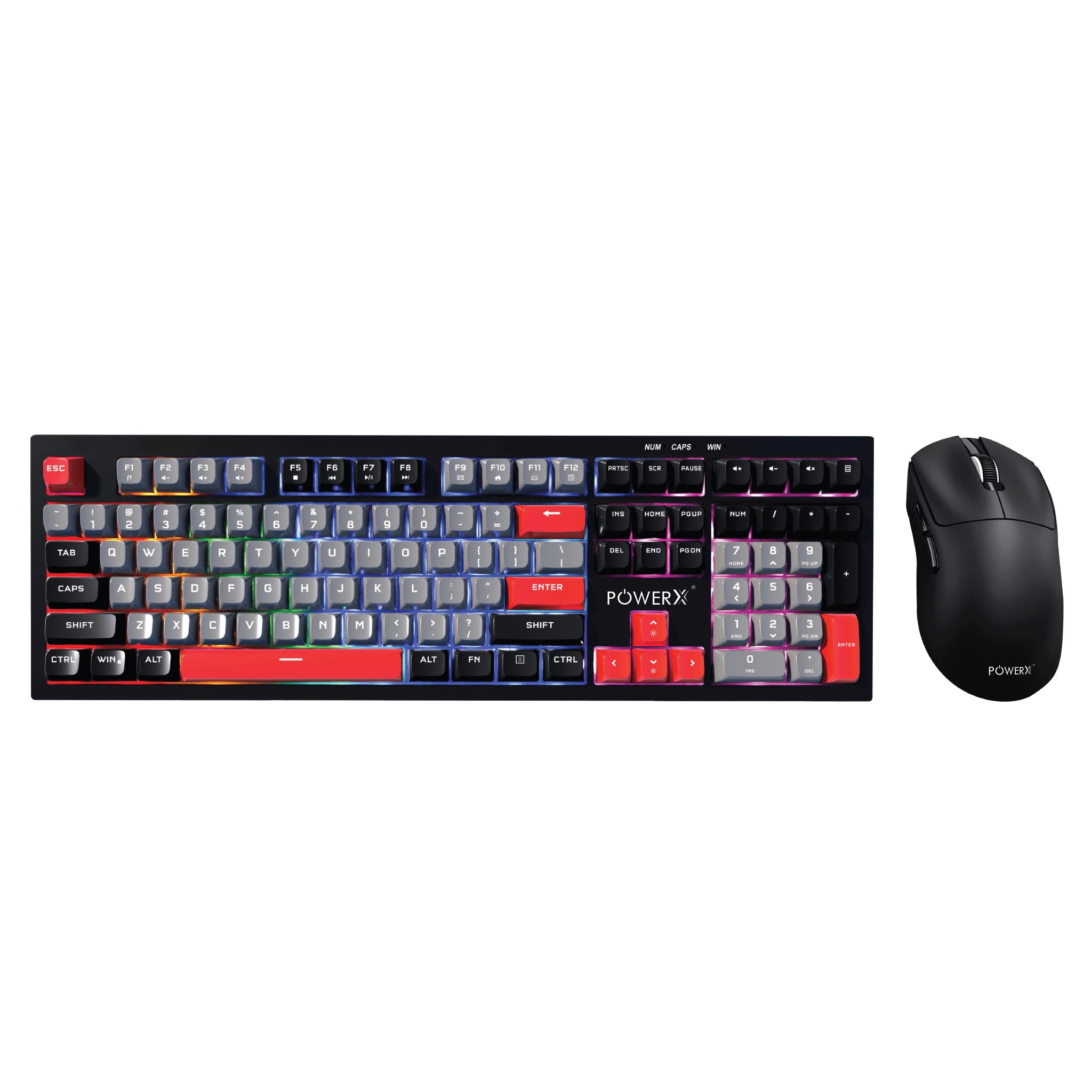 PWX - ULTRAKEYS 108 COMBO GRAY RED WIRELESS COMBO - PowerX - The Technology People