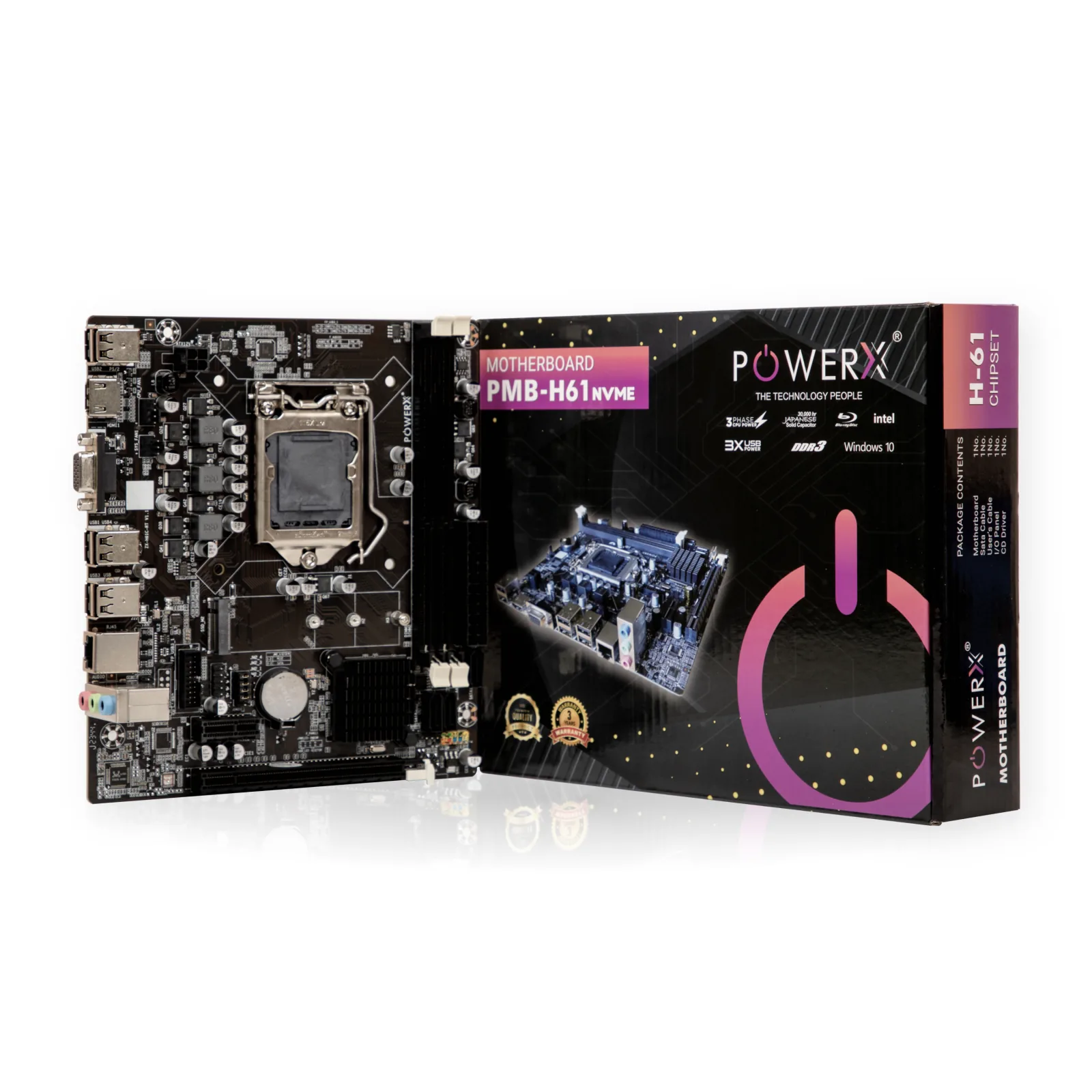 POWERX H61 DDR3 NVMe + WiFi Motherboard