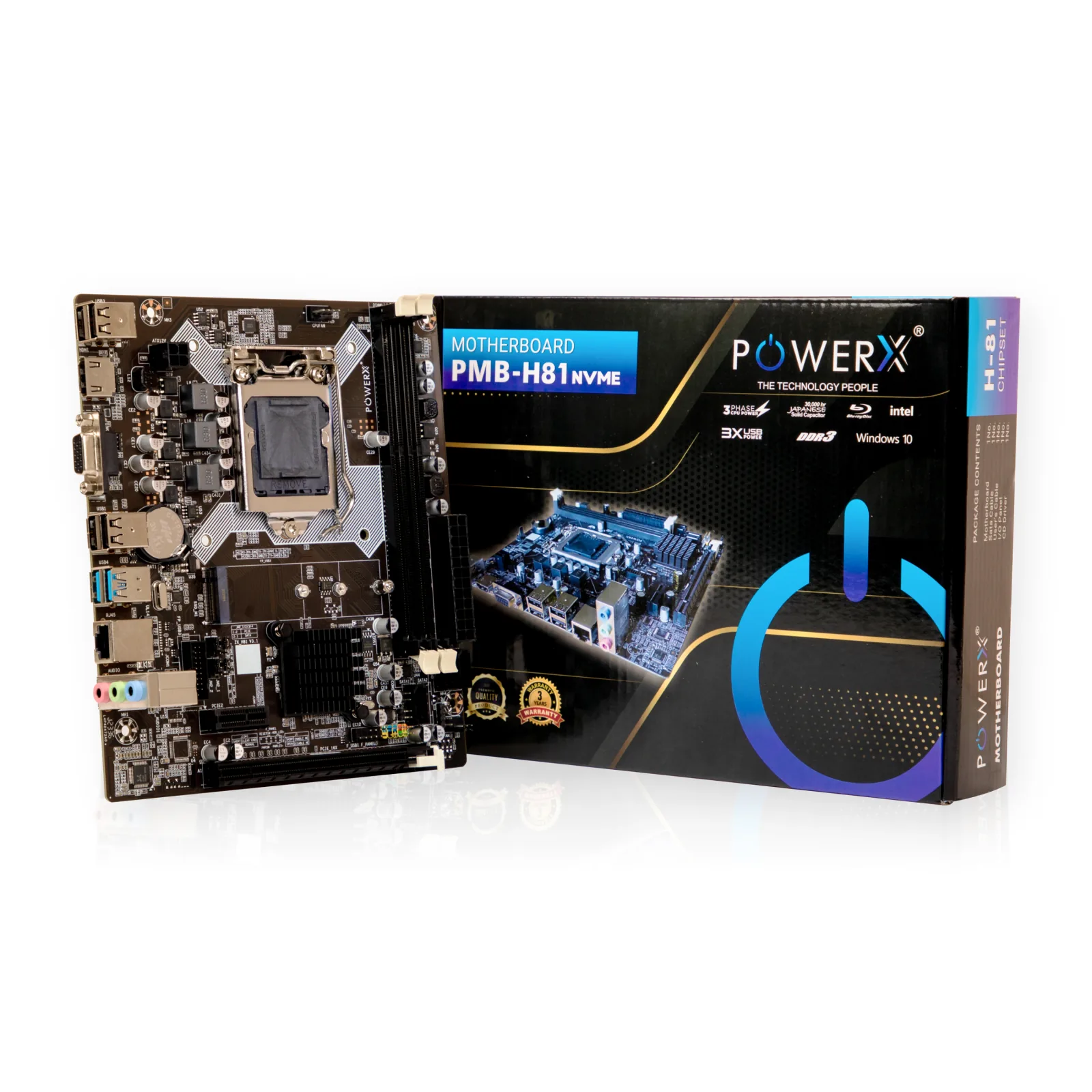 POWERX H81 DDR3 NVMe + WiFi Motherboard
