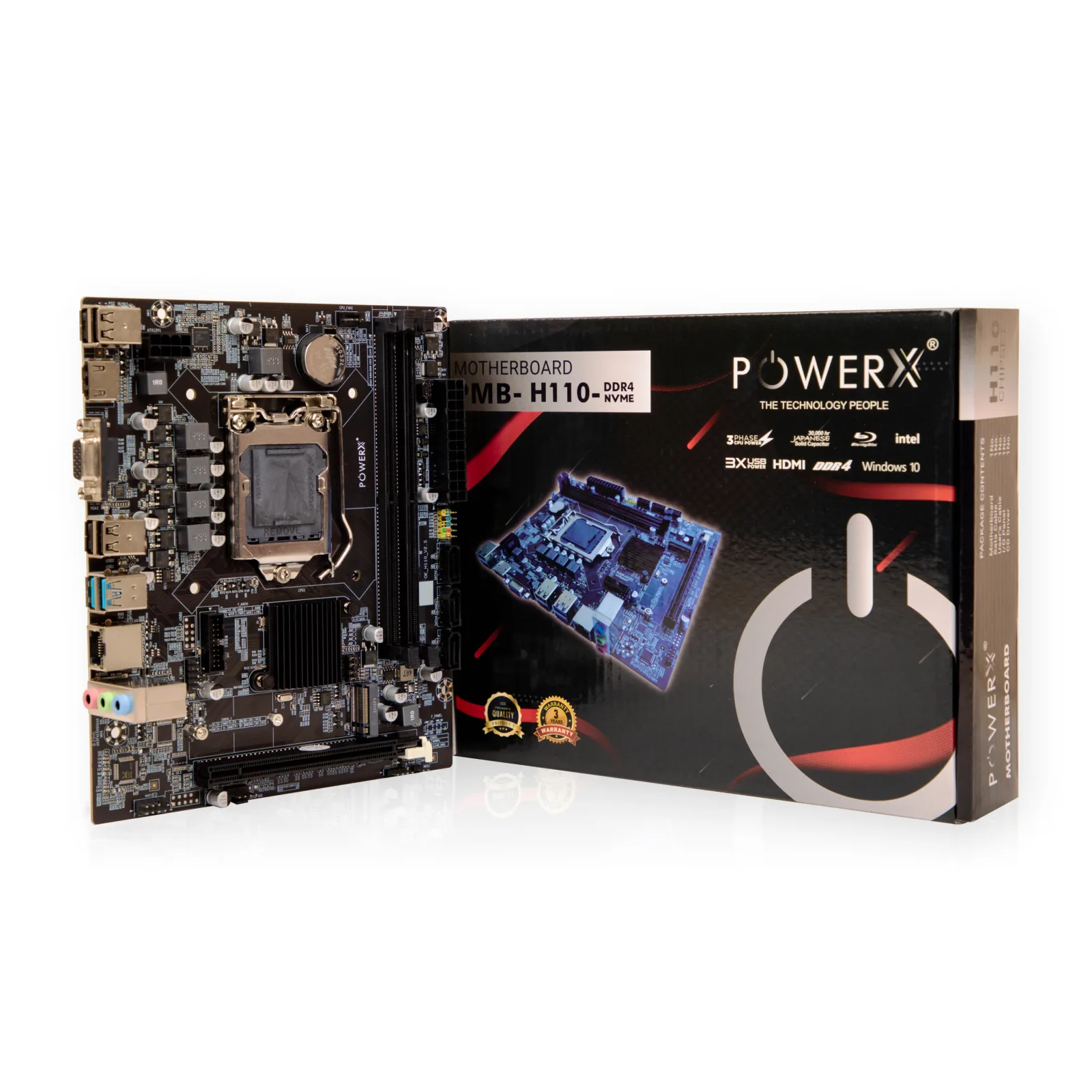POWERX H110 DDR4 NVMe + WiFi Slot Motherboard