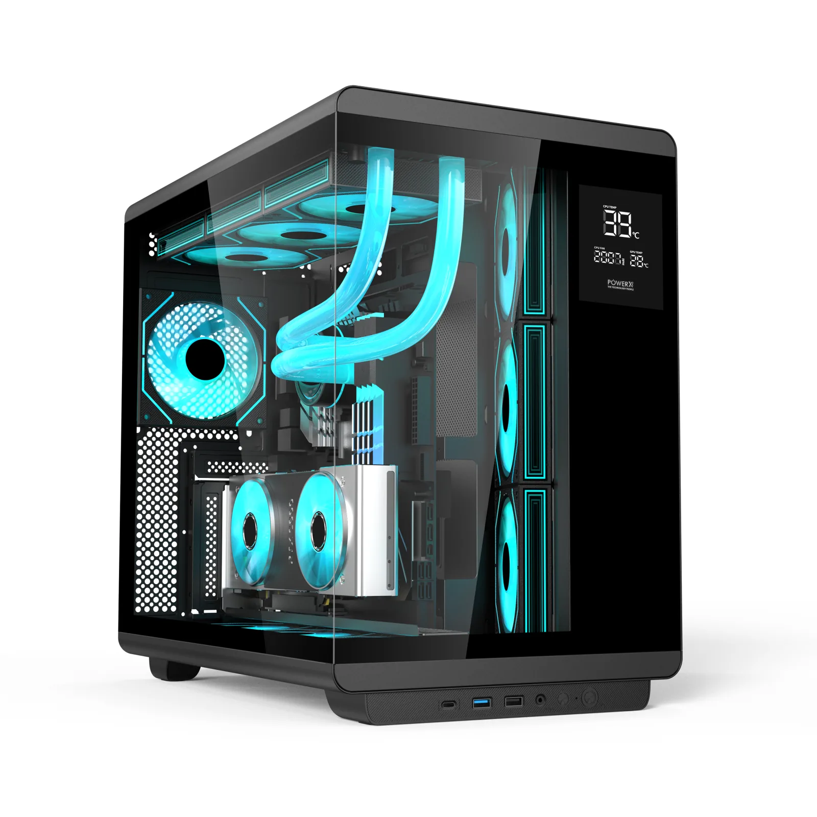 POWERX U3600 ULTRA CABINET BLACK WITHOUT SMPS